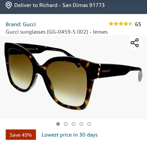 ***Sold***GUCCI BUTTERFLY SUNGLASSES - Picture 2 of 5